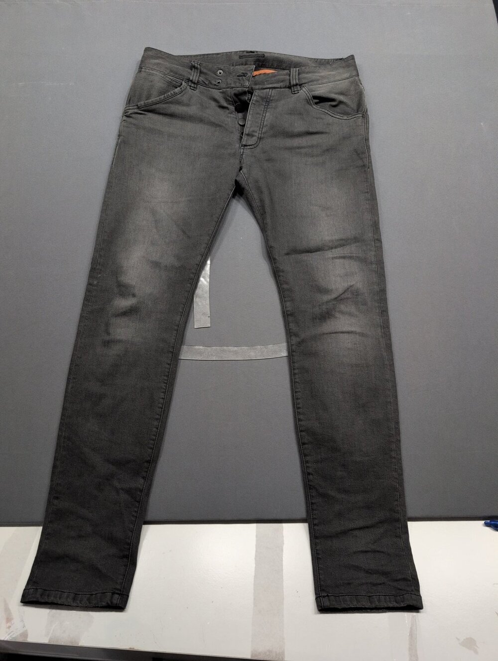 Replay Anbass Slim Jeans Gray 33 Button Fly Made in Italy